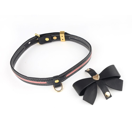 Повідець LOCKINK SEVANDA Love Heart Butterfly Leather Collar Set - Black - фото №2