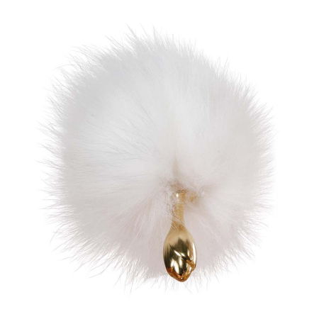Металева анальна пробка Лисячий хвіст LOCKINK SEVANDA White Fox-Tail Anal Rose-shape Plug - фото №7