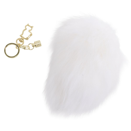 Металева анальна пробка Кролячий хвост LOCKINK SEVANDA White Bunny-Tail Anal Pear-shape Plug - фото №2