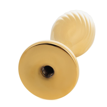 Металева анальна пробка Кролячий хвост LOCKINK SEVANDA White Bunny-Tail Anal Pear-shape Plug - фото №4