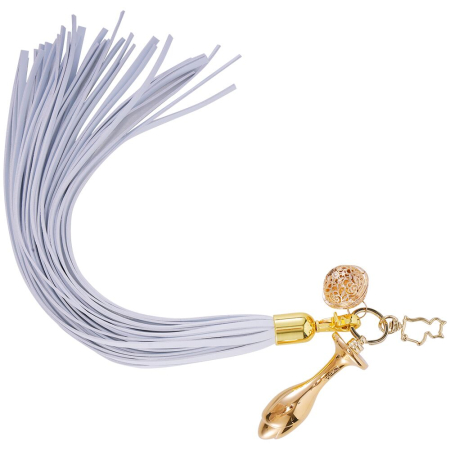 Металева анальна пробка Хвіст поні LOCKINK SEVANDA White Pony-Tail Anal Rose-shape Plug - фото №2