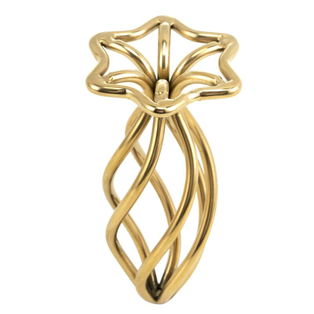 Анальна пробка LOCKINK SEVANDA Hollow Spiral Golden Metal Anal Plug - M size - фото №9