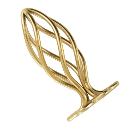 Анальна пробка LOCKINK SEVANDA Hollow Spiral Golden Metal Anal Plug - M size - фото №2