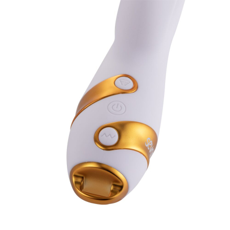 Вібратор-кролик з флогером LOCKINK SEVANDA Whip Vibrating Massage Wand - White & Golden - фото №5