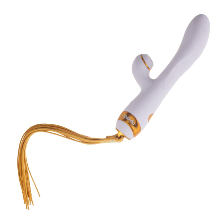 Вібратор-кролик з флогером LOCKINK SEVANDA Whip Vibrating Massage Wand - White & Golden - фото