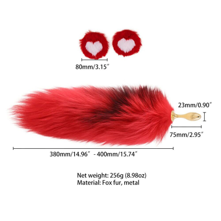 Анальна пробка з хвостом лисиці LOCKINK SEVANDA Red Vixen Set with Pear-shape Plug - фото №7