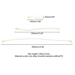 Перлинний нашийник з повідцем та наручниками LOCKINK Pearl Bondage & Restraint Set - - фото №8