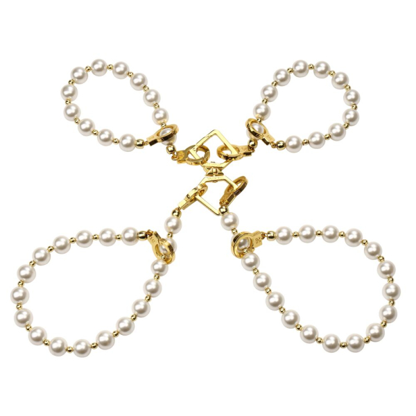Перлинні наручники та поножі LOCKINK Pearl Bondage & Restraint Set - фото