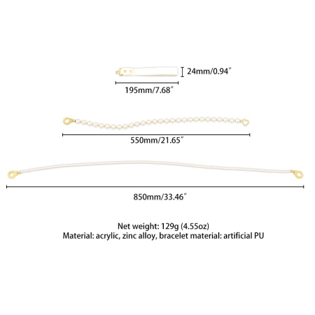 Перлинний нашийник з повідцем LOCKINK Pearl Collar & Leash Set - фото №7