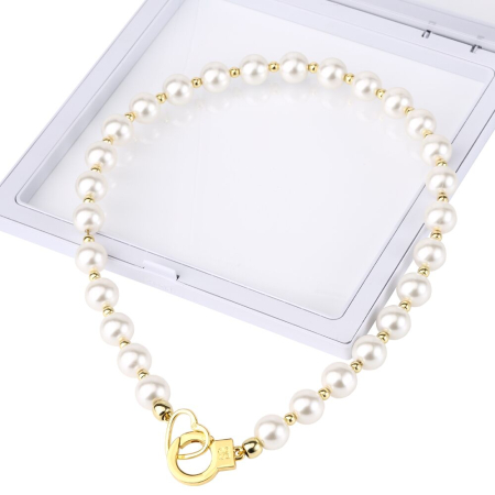 Перлинний нашийник з повідцем LOCKINK Pearl Collar & Leash Set - фото №5