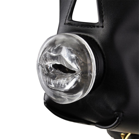 Маска-збруя для орального сексу з повідцем LOCKINK SEVANDA Blowjob Head Muzzle with Leash - фото №5