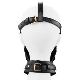 Маска-збруя для орального сексу з повідцем LOCKINK SEVANDA Blowjob Head Muzzle with Leash - - фото №9