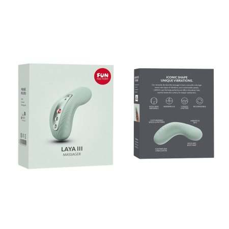 Накладний вібратор Fun Factory LAYA III sage green, ефект постукування пальцем - фото №11