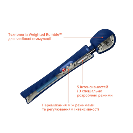 Вібромасажер Fun Factory VIM Vibrating Wand midnight blue, суперпотужний та легкий, до 6 годин роботи - фото №5