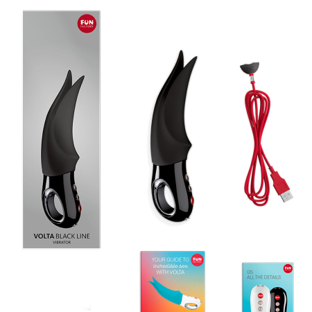 Вібратор для клітора Fun Factory VOLTA black, гнучкий подвійний кінчик - фото №8
