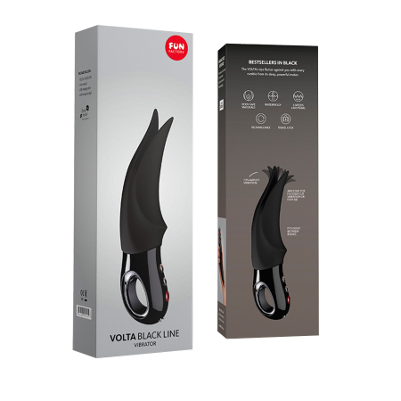 Вібратор для клітора Fun Factory VOLTA black, гнучкий подвійний кінчик - фото №9