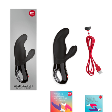 Вібратор-кролик Fun Factory MISS BI black, 2 незалежні мотори, діаметр 4,2 см - фото №8