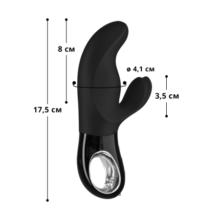 Вібратор-кролик Fun Factory MISS BI black, 2 незалежні мотори, діаметр 4,2 см - фото №2