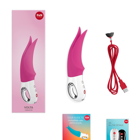 Вібратор для клітора Fun Factory VOLTA blackberry, гнучкий подвійний кінчик - фото №7