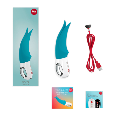 Вібратор для клітора Fun Factory VOLTA petrol, гнучкий подвійний кінчик - фото №6