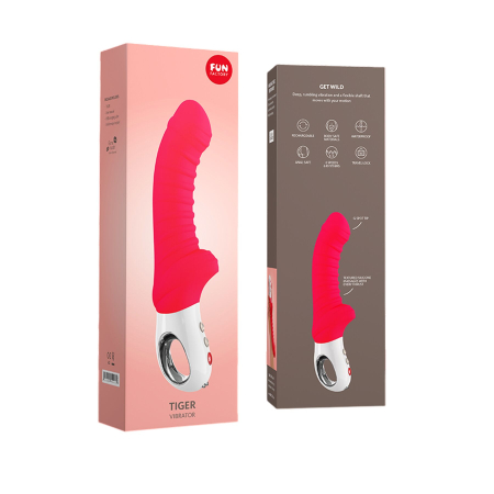 Вібратор для точки G Fun Factory TIGER india red, ребристий, підходить для анальної стимуляції - фото №7