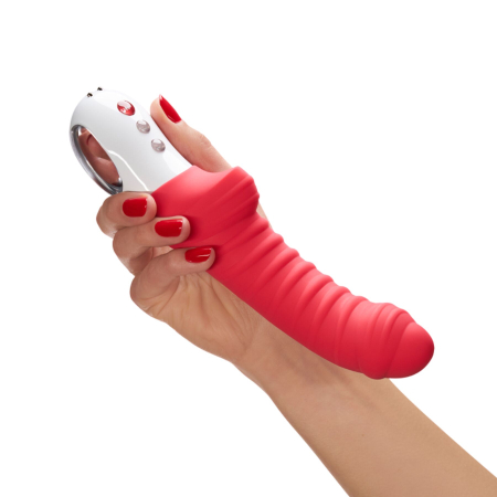 Вібратор для точки G Fun Factory TIGER india red, ребристий, підходить для анальної стимуляції - фото №5