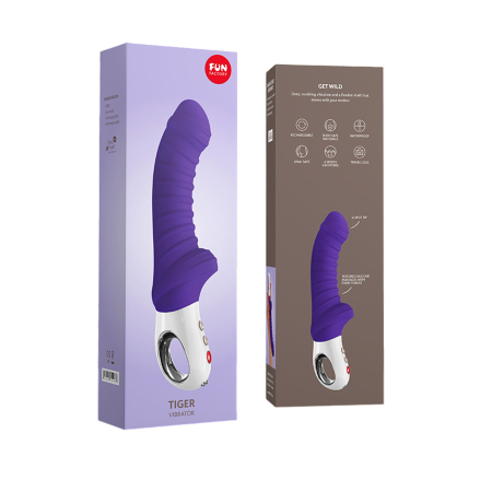Вібратор для точки G Fun Factory TIGER violet, ребристий, підходить для анальної стимуляції - фото №7