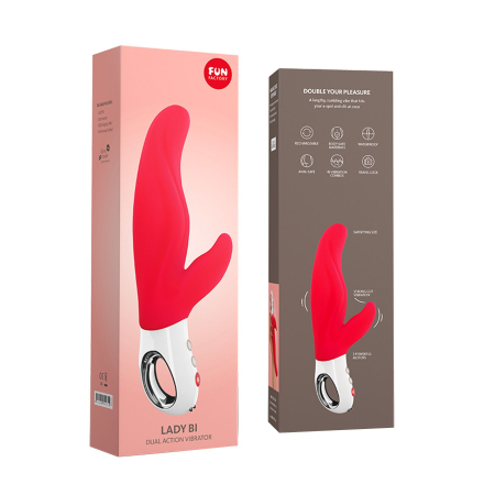 Вібратор-кролик для точки А Fun Factory LADY BI india red, 2 мотори, 12 режимів - фото №4