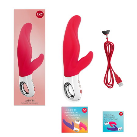 Вібратор-кролик для точки А Fun Factory LADY BI india red, 2 мотори, 12 режимів - фото №3