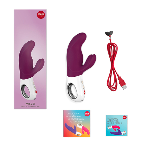 Вібратор-кролик Fun Factory MISS BI grape/white, 2 незалежні мотори, діаметр 4,2 см - фото №6