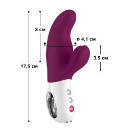 Вібратор-кролик Fun Factory MISS BI grape/white, 2 незалежні мотори, діаметр 4,2 см - - фото №2