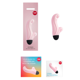 Вібратор-кролик Fun Factory OCEAN, ніжно-рожевий, для клітора та точки G, 6 режимів, на батарейках - - фото №5
