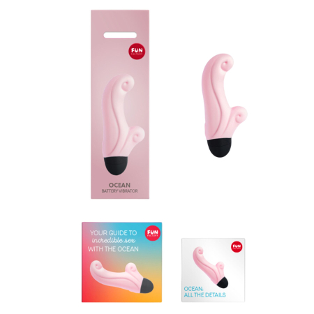 Вібратор-кролик Fun Factory OCEAN, ніжно-рожевий, для клітора та точки G, 6 режимів, на батарейках - фото №5