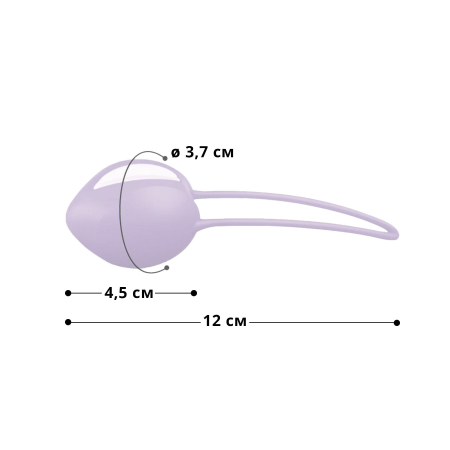 Вагінальна кулька Fun Factory SMARTBALL UNO, бузкова, одинарна, діаметр 3,6 см - фото №2
