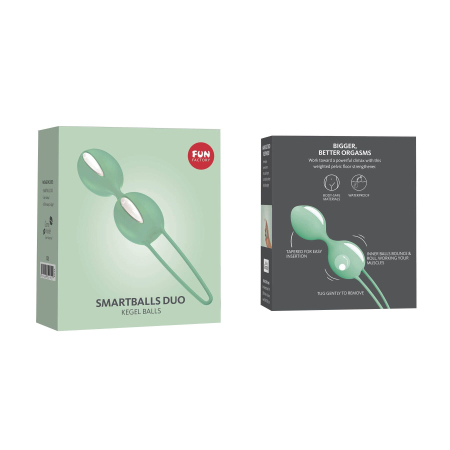 Вагінальні кульки Fun Factory SMARTBALLS DUO, фісташково-білі, 2 шт, діаметр 3,2 та 3,6 см - фото №3