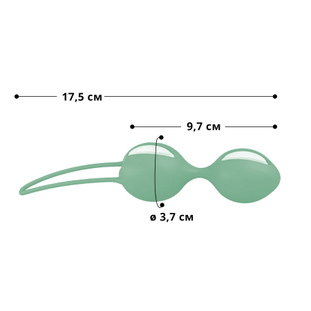 Вагінальні кульки Fun Factory SMARTBALLS DUO, фісташково-білі, 2 шт, діаметр 3,2 та 3,6 см - фото №2