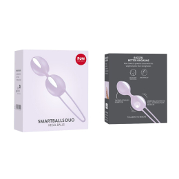 Вагінальні кульки Fun Factory SMARTBALLS DUO, бузково-білі, 2 шт, діаметр 3,2 та 3,6 см - - фото №7