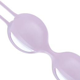 Вагінальні кульки Fun Factory SMARTBALLS DUO, бузково-білі, 2 шт, діаметр 3,2 та 3,6 см - - фото №5