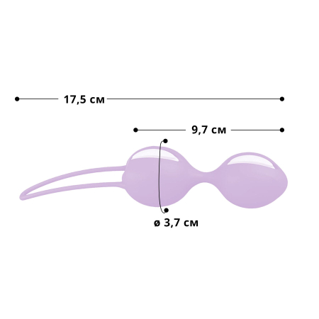 Вагінальні кульки Fun Factory SMARTBALLS DUO, бузково-білі, 2 шт, діаметр 3,2 та 3,6 см - фото №2