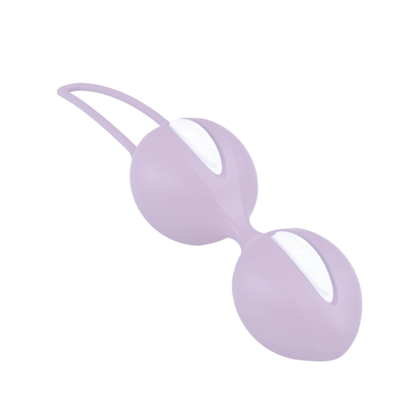 Вагінальні кульки Fun Factory SMARTBALLS DUO, бузково-білі, 2 шт, діаметр 3,2 та 3,6 см - фото