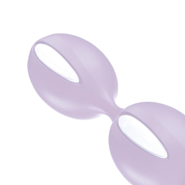 Вагінальні кульки Fun Factory SMARTBALLS DUO, бузково-білі, 2 шт, діаметр 3,2 та 3,6 см - - фото №4