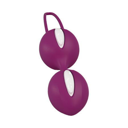 Вагінальні кульки Fun Factory SMARTBALLS DUO, бордово-білі, 2 шт, діаметр 3,2 та 3,6 см - фото №3