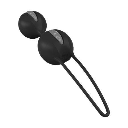 Вагінальні кульки Fun Factory SMARTBALLS DUO, чорно-сірі, 2 шт, діаметр 3,2 та 3,6 см - фото №3