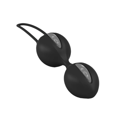 Вагінальні кульки Fun Factory SMARTBALLS DUO, чорно-сірі, 2 шт, діаметр 3,2 та 3,6 см - фото