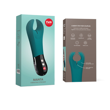 Вібратор для пеніса Fun Factory MANTA deep sea blue/black, підходить для парних ігор - фото №6