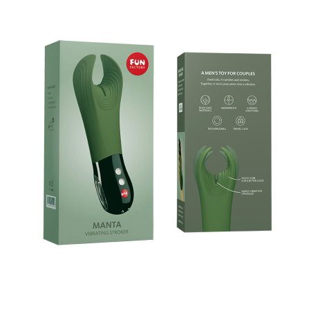 Вібратор для пеніса Fun Factory MANTA moss green/black, підходить для парних ігор - фото №6