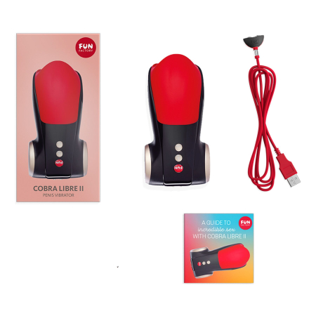 Мастурбатор для головки пеніса Fun Factory COBRA LIBRE II black/red, 2 мотори, гра без рук - фото №5