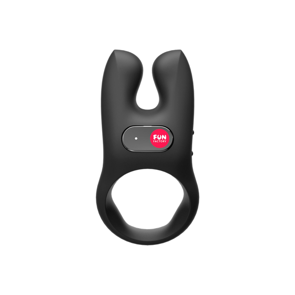 Ерекційне віброкільце з подвійною стимуляцією клітора Fun Factory N?S black, 2 мотори - фото