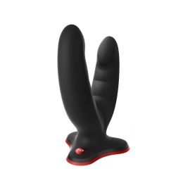 Подвійний фалоімітатор Fun Factory RYDE black, гнучкі стовбури, присоска - фото