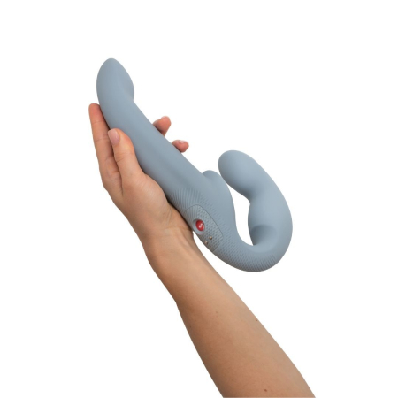 Безремінний страпон з вібрацією Fun Factory SHARE VIBE PRO cool grey, регульований - фото №4